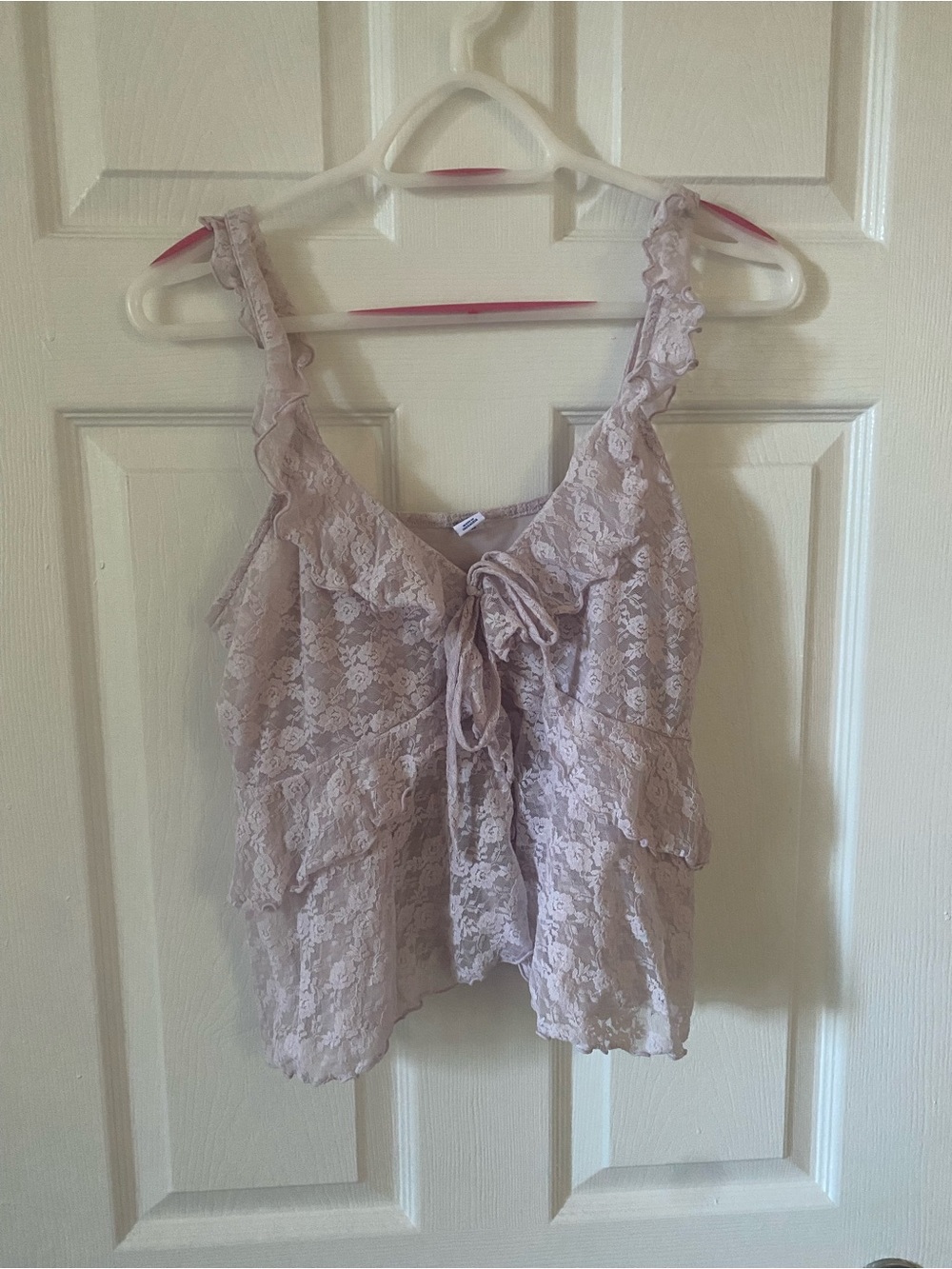 Old Navy Lace Ruffle Tie-Front Cami - Blush Pink